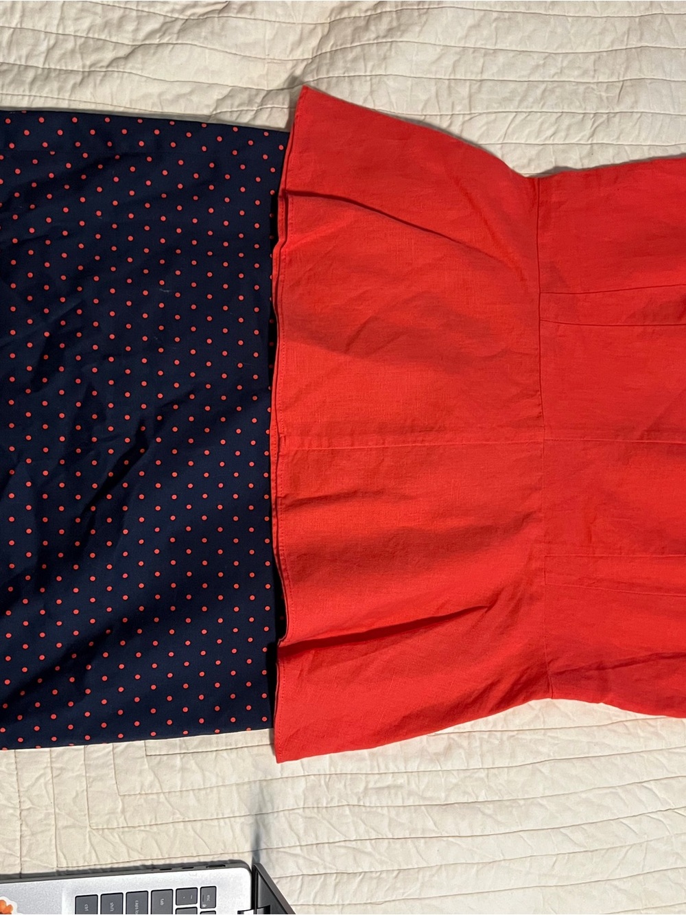 J. Crew Red Peplum Circle Skirt